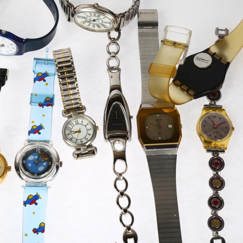 1092 - A quantity of various wristwatches, including Longines quartz, Rado quartz, Swatch etc