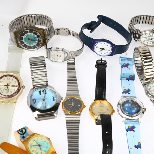 1092 - A quantity of various wristwatches, including Longines quartz, Rado quartz, Swatch etc