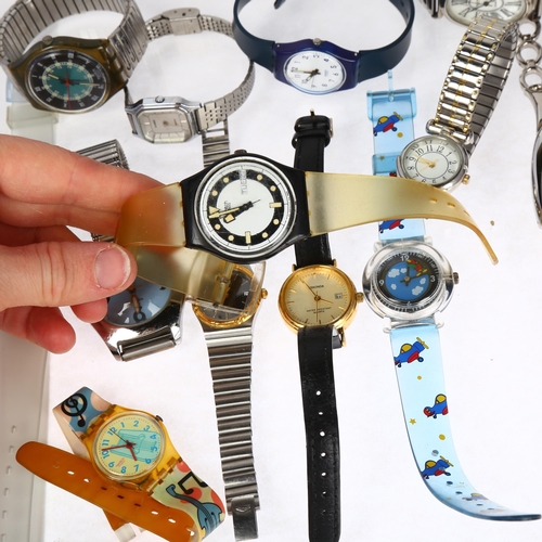 1092 - A quantity of various wristwatches, including Longines quartz, Rado quartz, Swatch etc