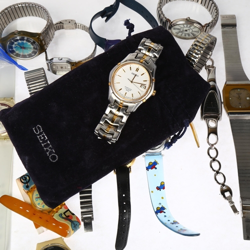 1092 - A quantity of various wristwatches, including Longines quartz, Rado quartz, Swatch etc