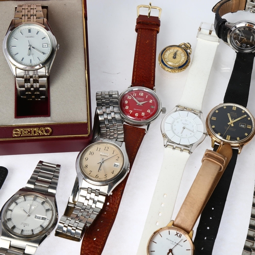 1094 - A quantity of various wristwatches, including Tissot Visodate Seastar, Seiko 5, Oris Super, Seiko Pr... 