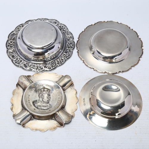 1684 - 4 silver dishes, including Egyptian example and Armada dish, largest 10cm, 7oz total