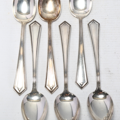 1720 - A set of 6 American sterling silver teaspoons, Alvin, 14.5cm, 4oz total