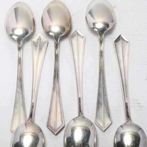 1720 - A set of 6 American sterling silver teaspoons, Alvin, 14.5cm, 4oz total