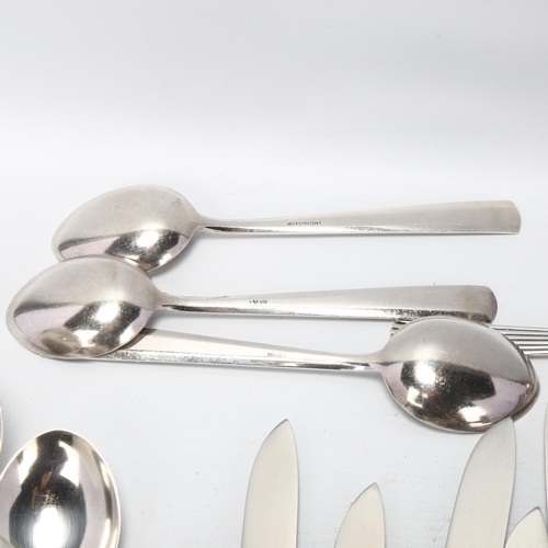 1728 - Various Swedish modernist silver plated cutlery, by Kosmos,  including sauce ladle, pastry forks etc