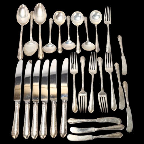 1731 - A group of American sterling silver flatware, patent no. 1928, 29.8oz weighable