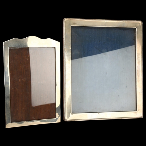 1748 - 2 silver-fronted photo frames, Walker & Hall, largest overall 30cm x 25cm (2)