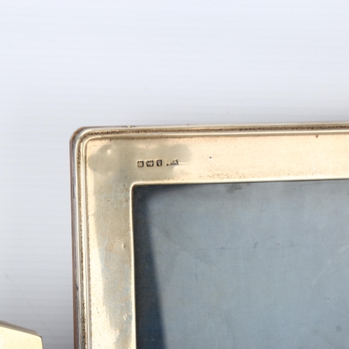 1748 - 2 silver-fronted photo frames, Walker & Hall, largest overall 30cm x 25cm (2)