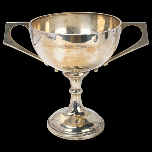 1760 - A Continental silver 2-handled trophy cup, Mhow Hunt Races 1936 Fitz Cup Firefly, 16cm, 8.1oz