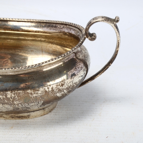 1773 - A George V silver 2-handled sugar bowl, Barker Brothers & Sons Ltd, Birmingham 1931, oval bulbous fo... 