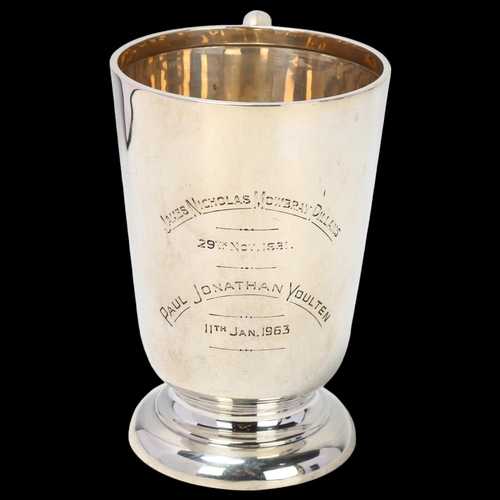 1778 - A George V silver half pint christening mug, Walker & Hall, Sheffield 1930, tapered cylindrical form... 