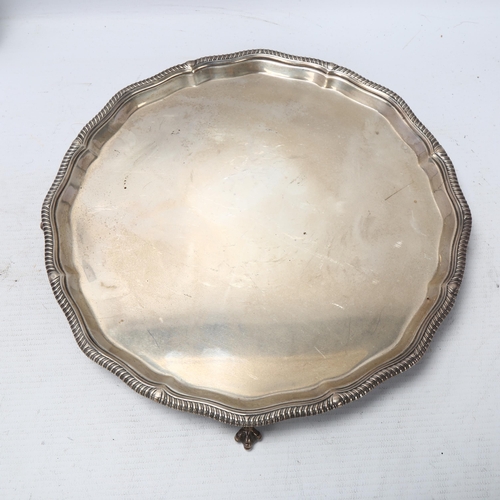 1794 - An Edward VIII circular silver salver, Goldsmiths & Silversmiths Co Ltd, London 1936, piecrust drago... 