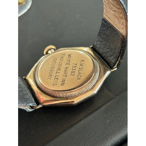 1001 - ROLEX - a Vintage 9ct rose gold Oyster Prima mechanical wristwatch, circa 1927, circular silvered di... 