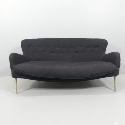 2062 - ERNEST RACE - A mid-century DA1 1st edition sofa with aluminium legs in black boucle upholstery, ca.... 