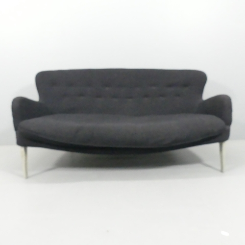 2062 - ERNEST RACE - A mid-century DA1 1st edition sofa with aluminium legs in black boucle upholstery, ca.... 