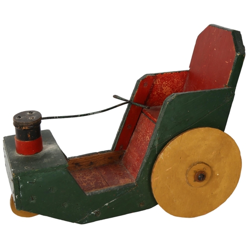 63 - A Vintage scratch-built pull-along wooden children's toy, made by World War I veteran Colonel JFH Sh... 