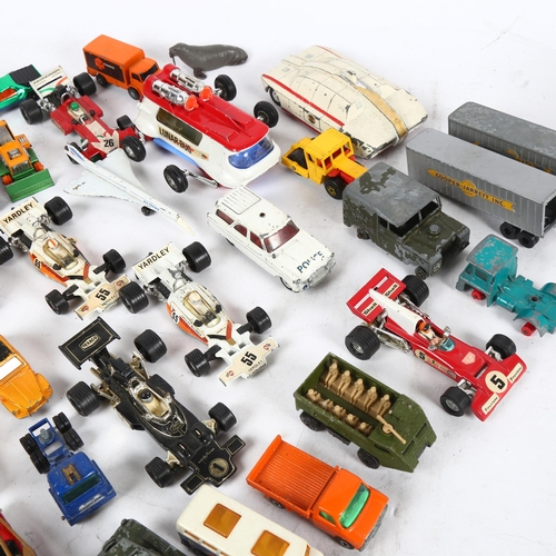 80 - A quantity of loose diecast vehicles, to include Corgi Comics Luna Bug, Matchbox Concorde, Dinky Toy... 