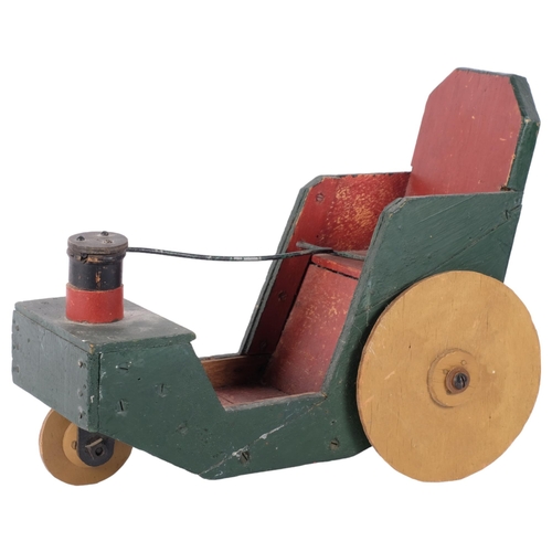 63 - A Vintage scratch-built pull-along wooden children's toy, made by World War I veteran Colonel JFH Sh... 