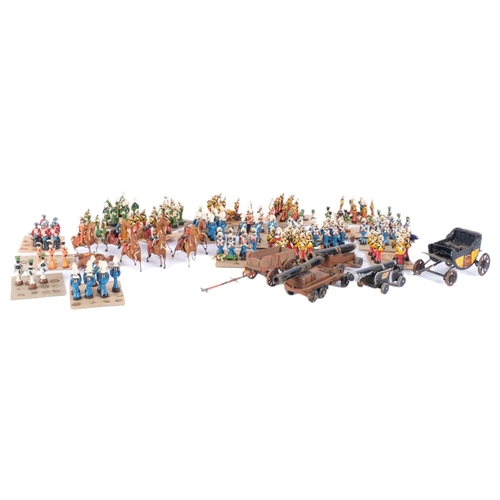 68 - A quantity of various Vintage hand painted miniature figurines, various infantry related figures, ho... 