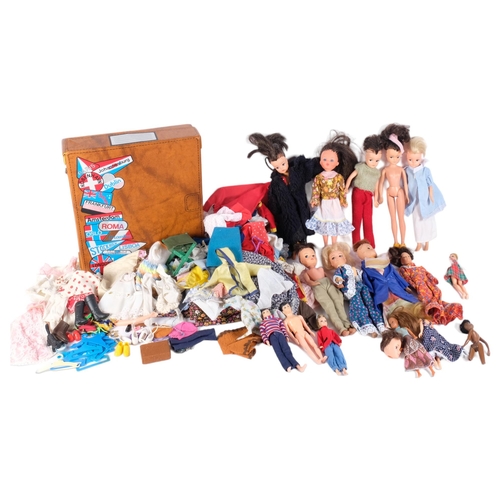 69 - A quantity of Vintage dolls and accessories, mostly associated with Sindy, dolls are either marked S... 