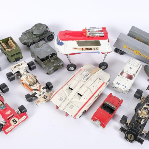 80 - A quantity of loose diecast vehicles, to include Corgi Comics Luna Bug, Matchbox Concorde, Dinky Toy... 