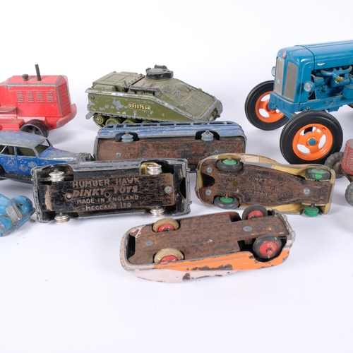 83 - A quantity of Dinky Toys, including a Dinky Toys Humber Hawk, a Dinky Toys Triumph, etc, and 2 Unive... 