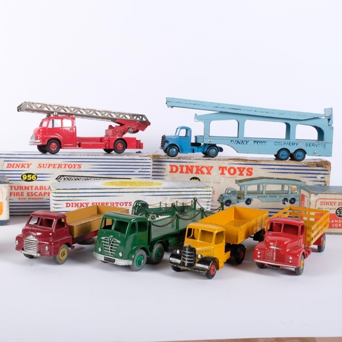 93 - A Dinky Supertoys 956, turntable fire escape with windows, boxed, a Dinky Supertoys 905 Foden flat t... 