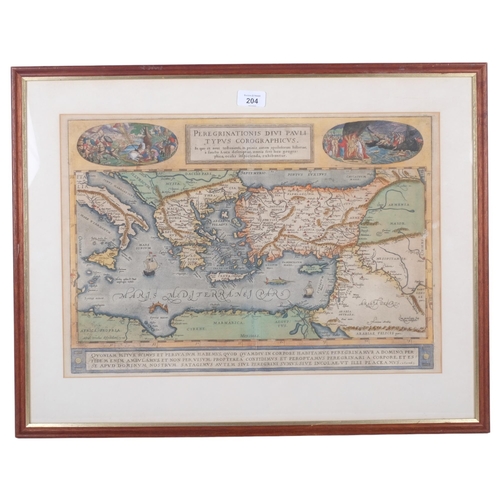 204 - An 18th/19th century hand-coloured map of the Mediterranean, 