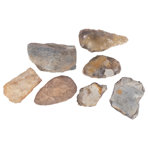 301 - A group of Palaeolithic and other axe heads, 1 found in Jail Lane Biggin Hill Kent