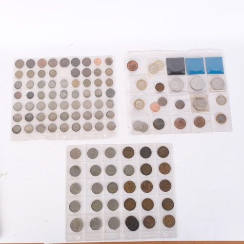 323 - 3 sleeves of pre-decimal English coins (no silver), 6 x £2 coins etc