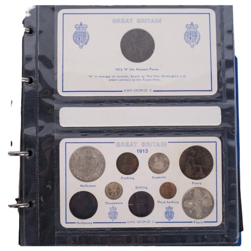 330 - A folder of George V presentation coin gift sets, 1911 to 1926