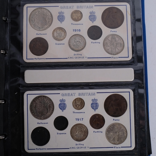 330 - A folder of George V presentation coin gift sets, 1911 to 1926