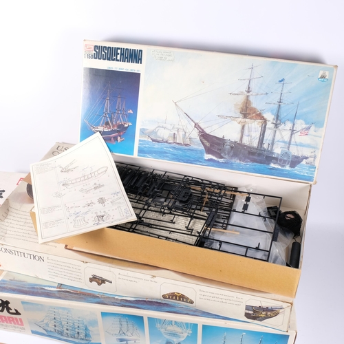 127 - An Imai Kaiwo Maru 4-masted bark, 1/100 scale plastic hobby kit, kit ref. B-403-18500, and Imai Susq... 