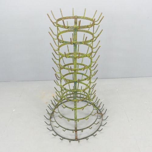 2665 - A painted metal bottle drying rack. 65x103cm.