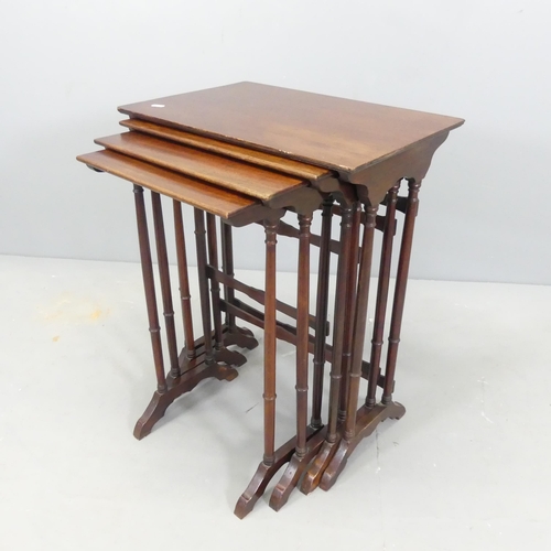 2694 - An antique quartetto nest of four occasional tables. Largest 54x69x36cm.