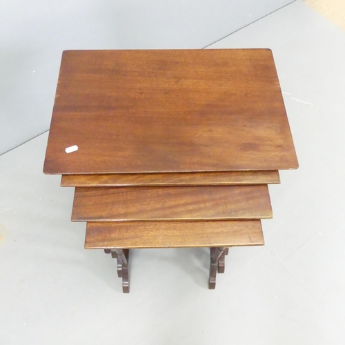 2694 - An antique quartetto nest of four occasional tables. Largest 54x69x36cm.