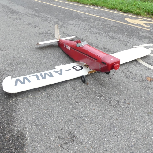 2711 - A large scratch built model plane, with detachable wings.