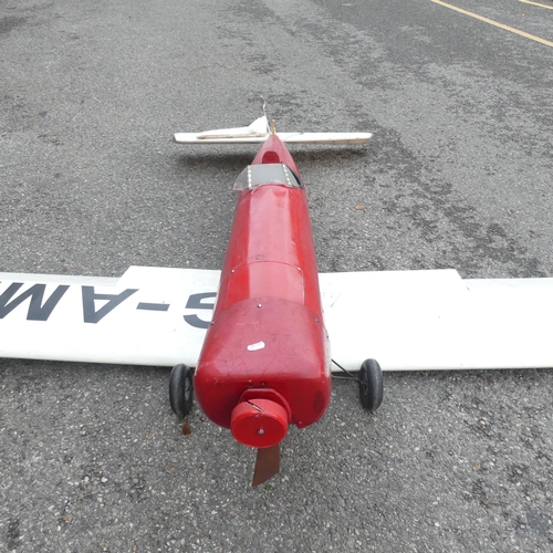 2711 - A large scratch built model plane, with detachable wings.