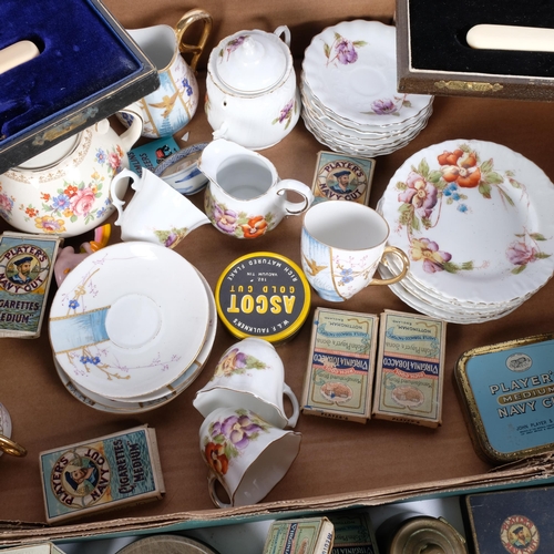 381 - A quantity of various ceramic ware, including various teacups and saucers, both Continental and Engl... 