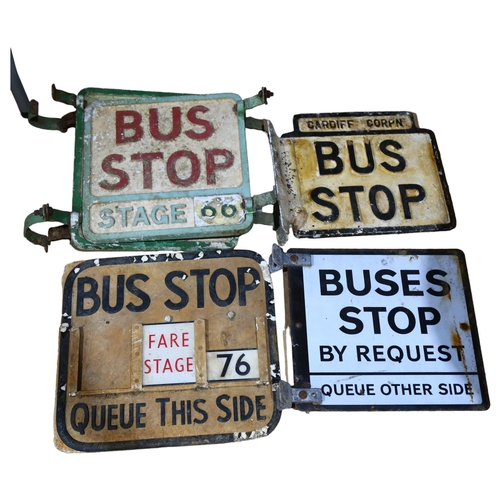 965 - A group of early 20th century bus stop signs