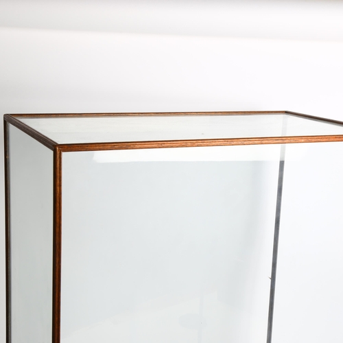 990 - A large rectangular oak-framed display case, 55cm x 69cm x 31cm