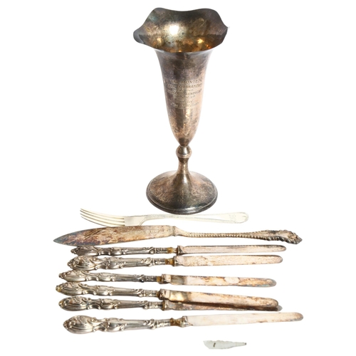 1116 - A sterling silver golf trophy, inscribed 