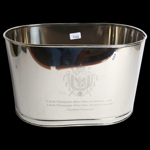 1132 - A large chromed Champagne bucket, H25cm, L17cm, D28cm