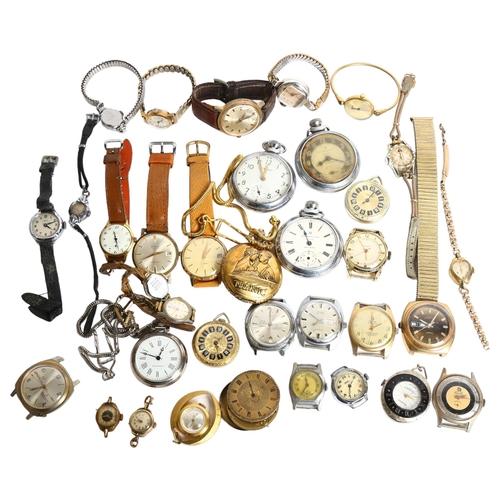 1143 - A quantity of pocket watches and various Vintage wristwatches