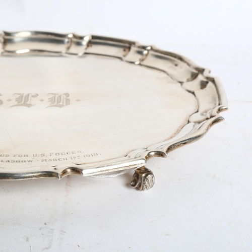 1178 - An Edward VII silver salver, with engraved presentation, 