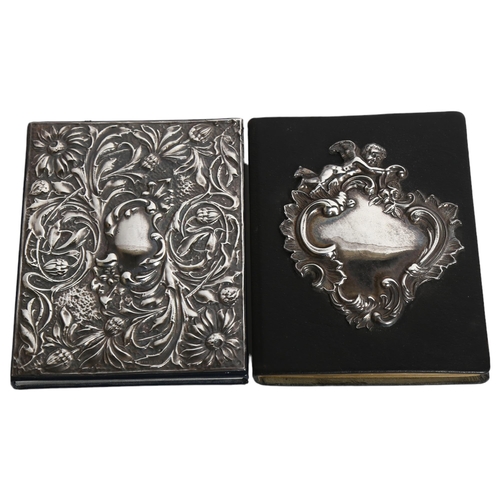 1180 - 2 silver-fronted address books