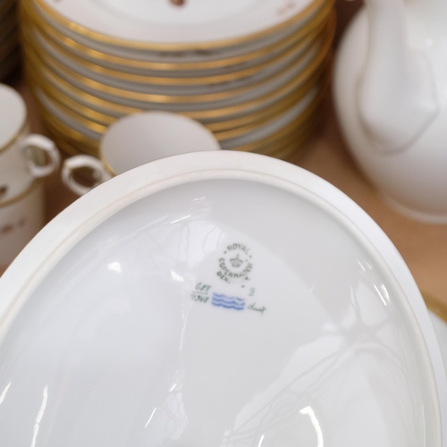 775 - Royal Copenhagen porcelain dinner, tea and coffee service, including teapot and coffee pot, meat pla... 