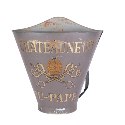 783 - A large reproduction ice bucket, inscribed Chateauneuf Du Pape, H57cm