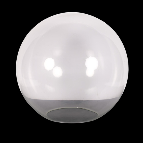 791 - An Italian contemporary pendant light fitting within a large globular glass dome. Overall diameter 3... 