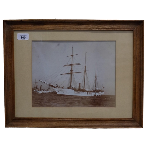 800 - A pair of early 20th century silvered photographs, sailing ships, Valhalla, and another, with copyri... 